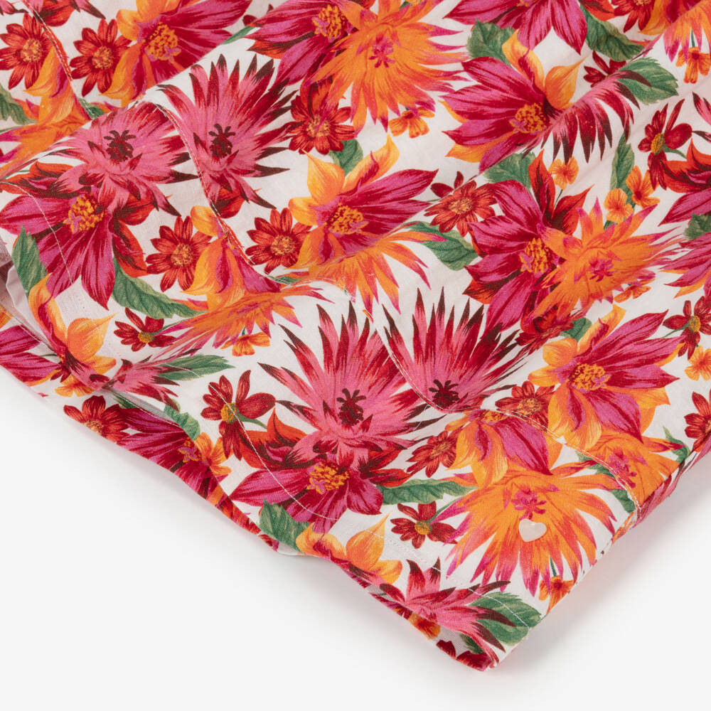 Tartine et Chocolat-Girls Pink & Orange Floral Dress | Childrensalon Outlet