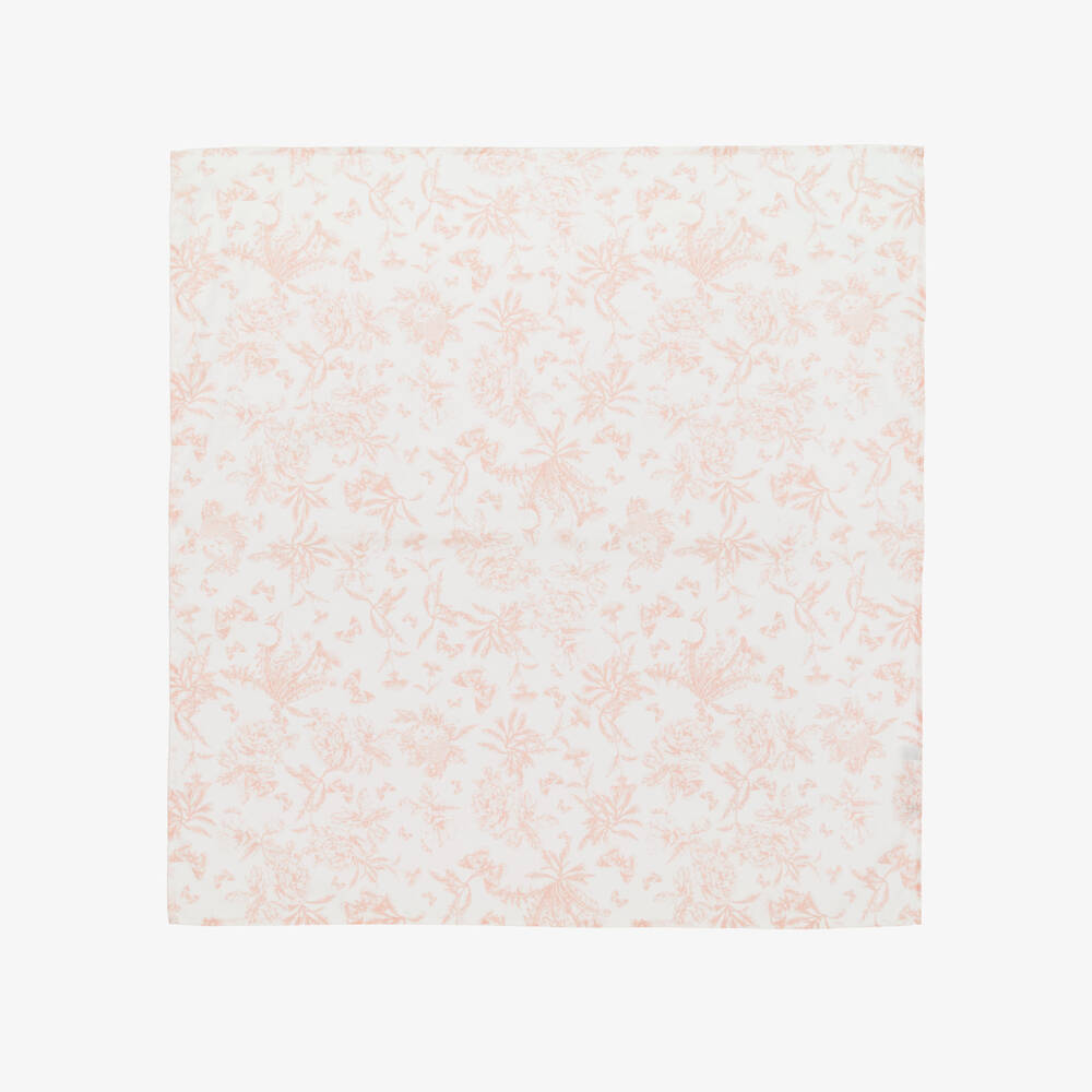Tartine et Chocolat-Girls Pink Patterned Cotton Scarf | Childrensalon Outlet