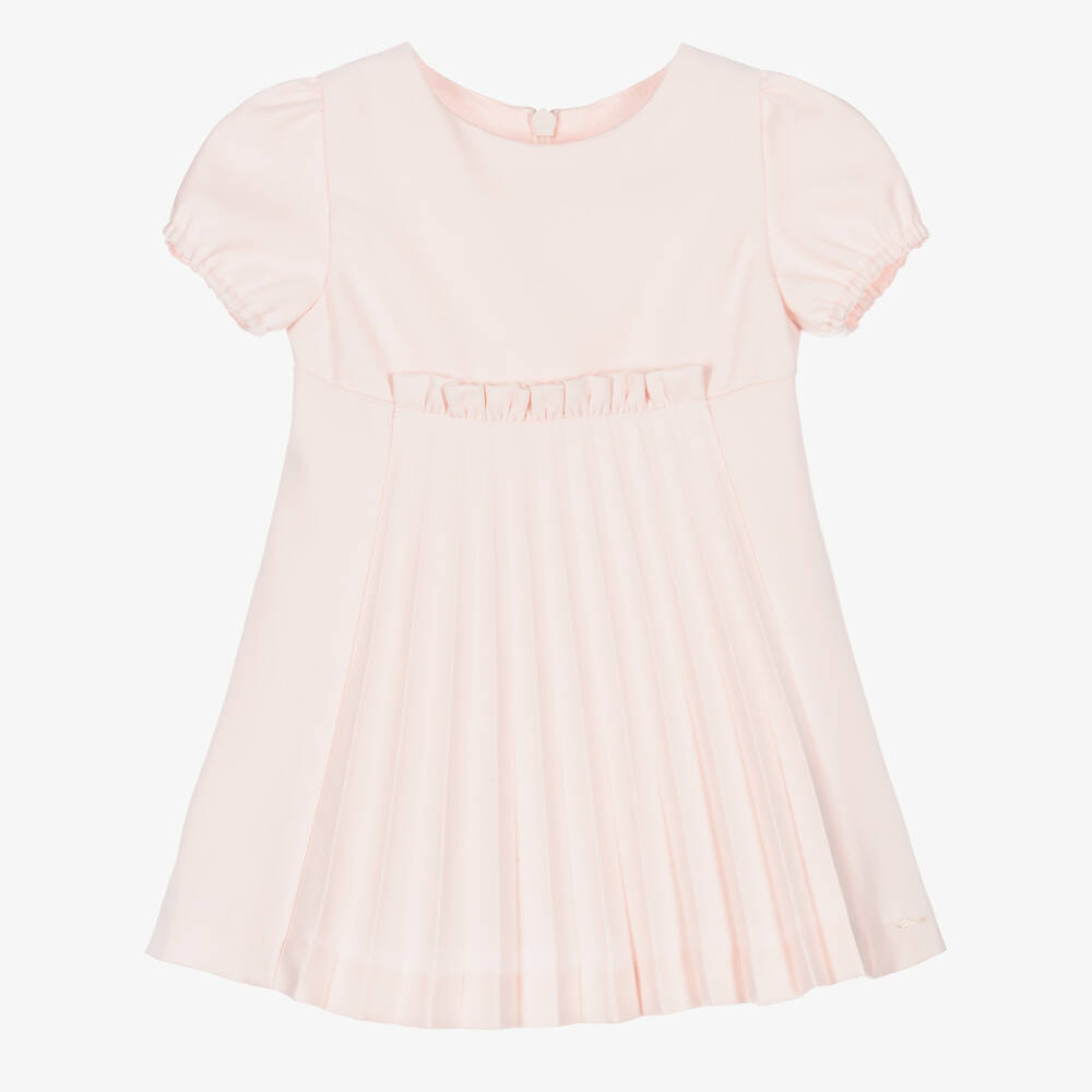 Tartine et Chocolat - Girls Pink Pleated Dress | Childrensalon