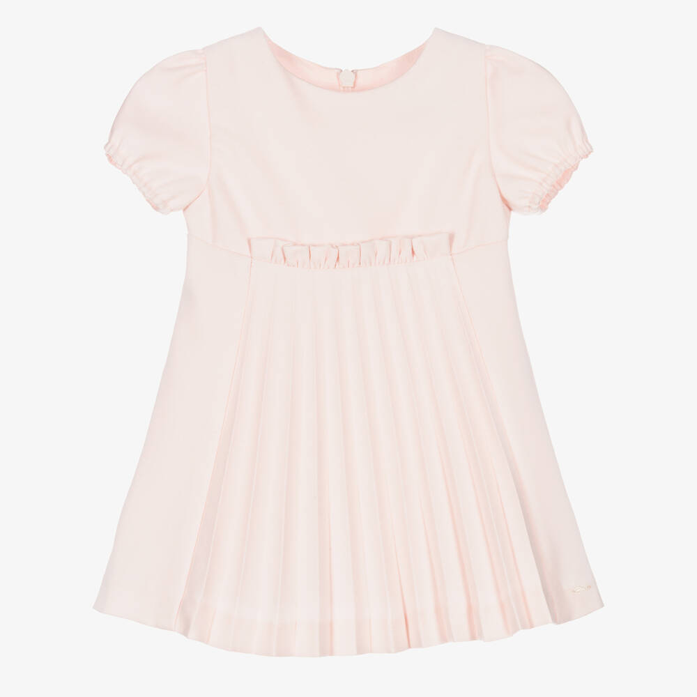Tartine et Chocolat-Girls Pink Pleated Dress | Childrensalon Outlet