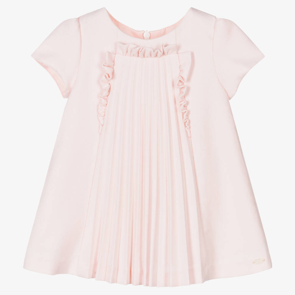 Tartine et Chocolat - Girls Pink Pleated Dress | Childrensalon