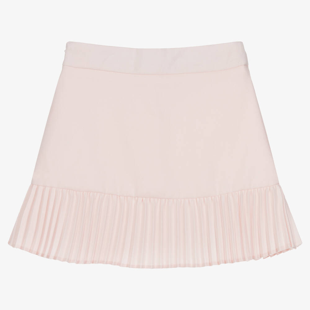 Tartine et Chocolat-Girls Pink Pleated Frill Skirt | Childrensalon Outlet
