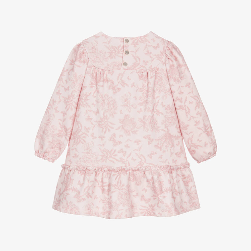 Tartine et Chocolat-Girls Pink Toile De Jouy Cotton Dress | Childrensalon Outlet
