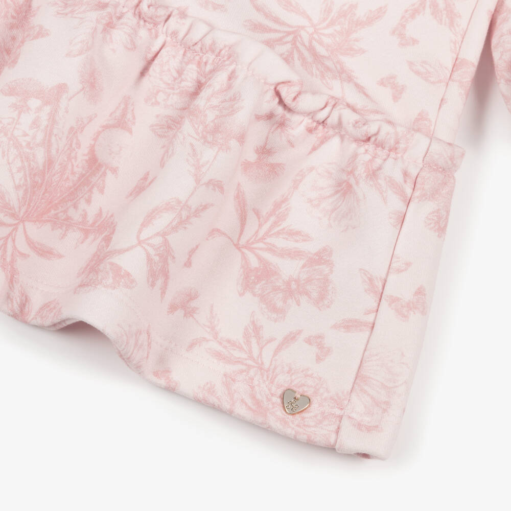 Tartine et Chocolat-Girls Pink Toile De Jouy Cotton Dress | Childrensalon Outlet