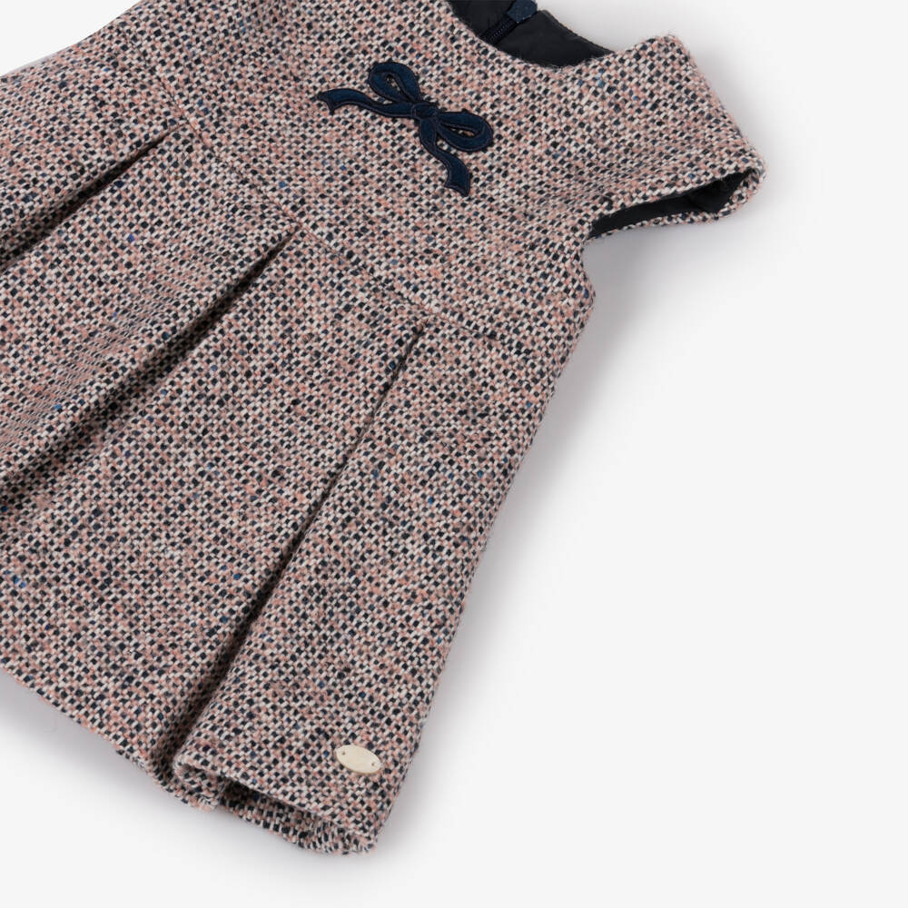 Tartine et Chocolat-Платье из розового твида с бантом для девочек | Childrensalon Outlet