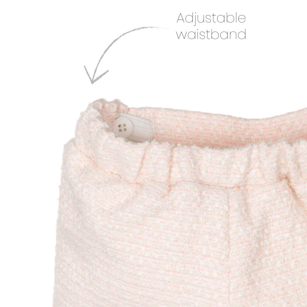Tartine et Chocolat-Girls Pink Tweed Cotton Shorts | Childrensalon Outlet