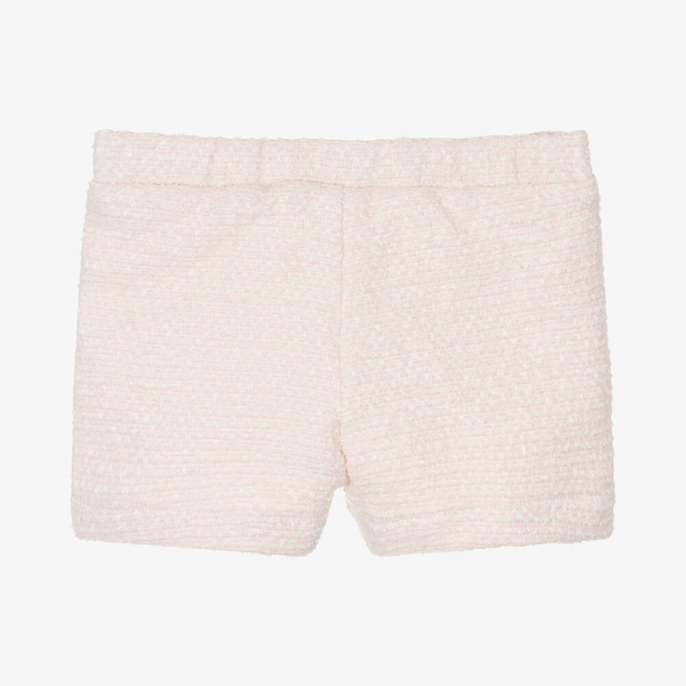 Tartine et Chocolat-Girls Pink Tweed Cotton Shorts | Childrensalon Outlet