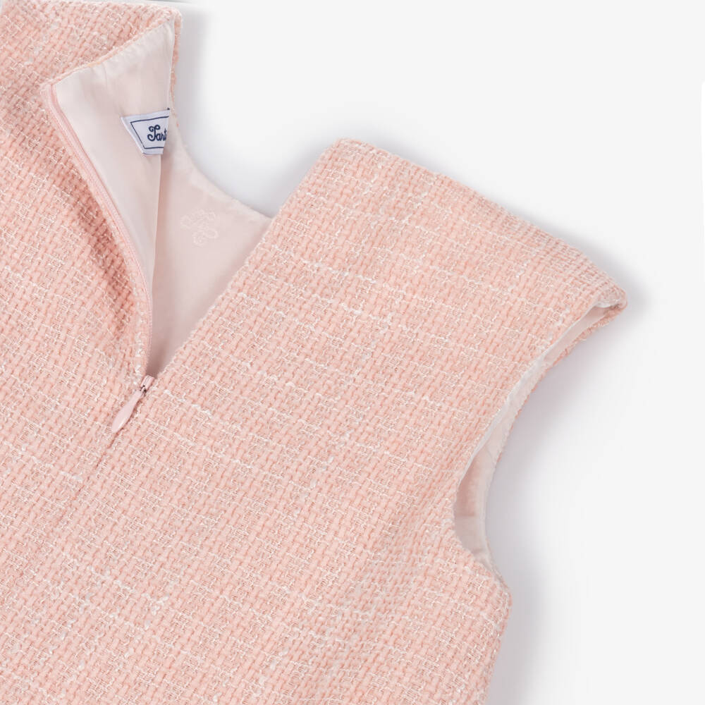 Tartine et Chocolat-Girls Pink Tweed Party Dress | Childrensalon Outlet