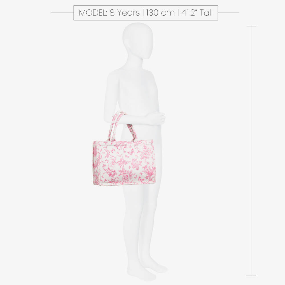 Tartine et Chocolat-Girls Pink & White Patterned Tote | Childrensalon Outlet