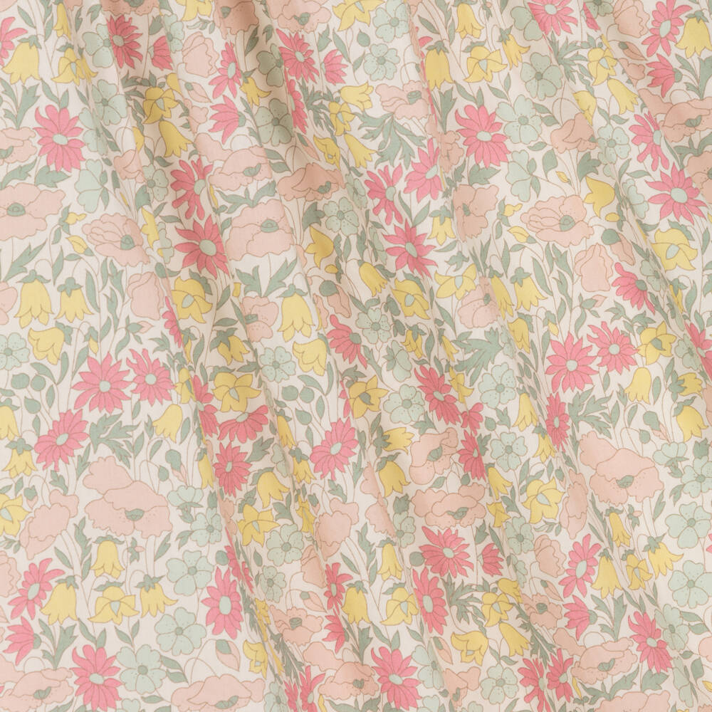 Tartine et Chocolat-Girls Pink & Yellow Hand-Smocked Dress with Liberty Print | Childrensalon Outlet