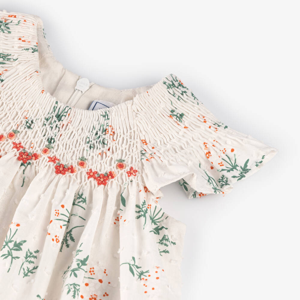 Tartine et Chocolat-Girls Plumeti Cotton Floral Frock | Childrensalon Outlet