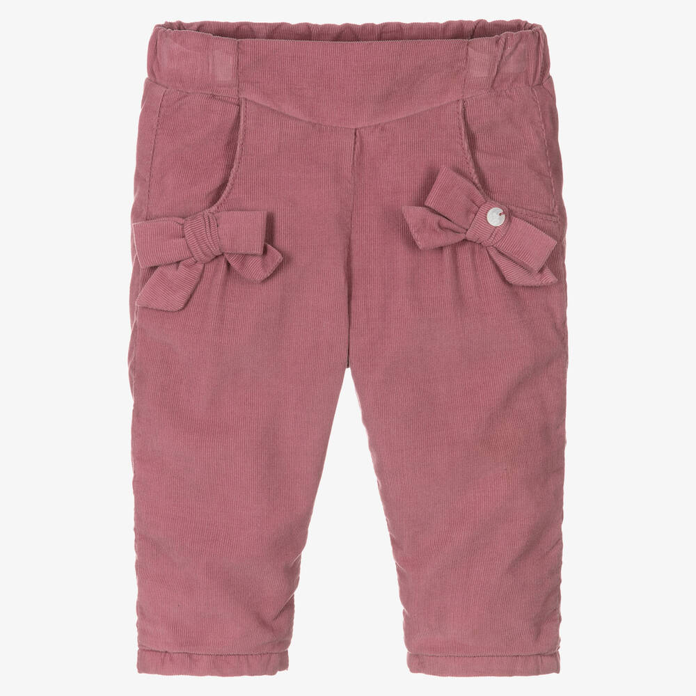 Tartine et Chocolat - Girls Purple Cotton Needlecord Trousers  | Childrensalon