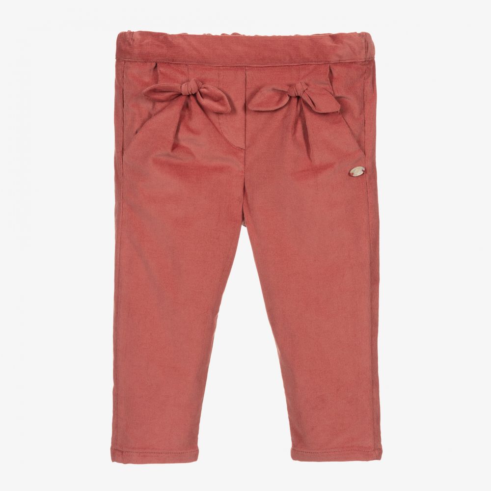 Tartine et Chocolat - Girls Red Corduroy Trousers | Childrensalon