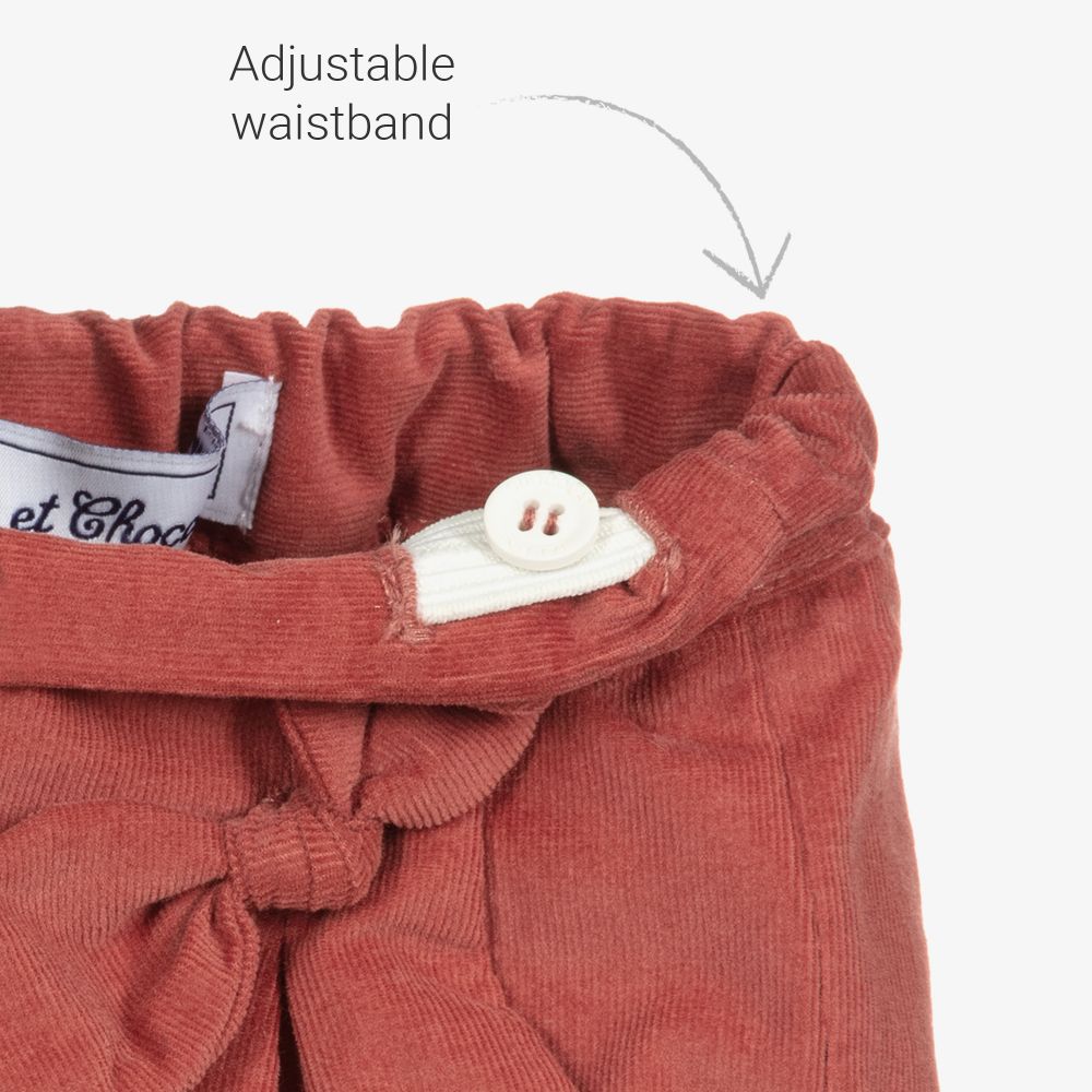 Tartine et Chocolat-Girls Red Corduroy Trousers | Childrensalon Outlet
