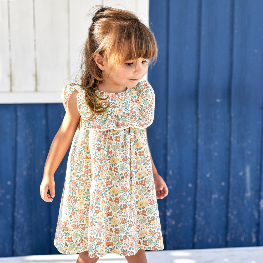 Tartine et Chocolat - Girls Red Floral Liberty Dress | Childrensalon Outlet