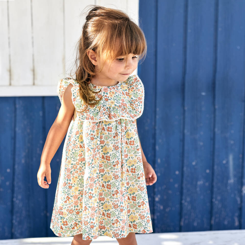 Tartine et Chocolat Girls Red Floral Liberty Dress