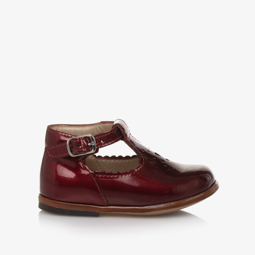 Tartine et Chocolat-حذاء لمرحلة بدء المشي جلد لامع لون أحمر للبنات | Childrensalon Outlet