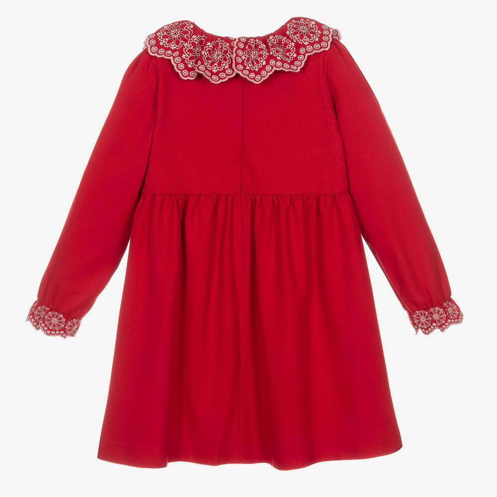 Tartine et Chocolat-Girls Red Viscose Dress  | Childrensalon Outlet