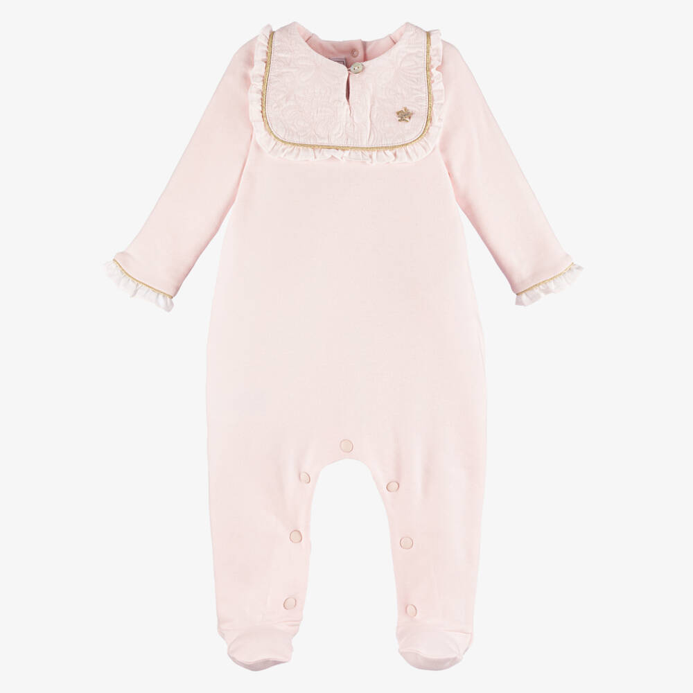 Tartine et Chocolat-Хлопковый комбинезон розового цвета для девочек | Childrensalon Outlet