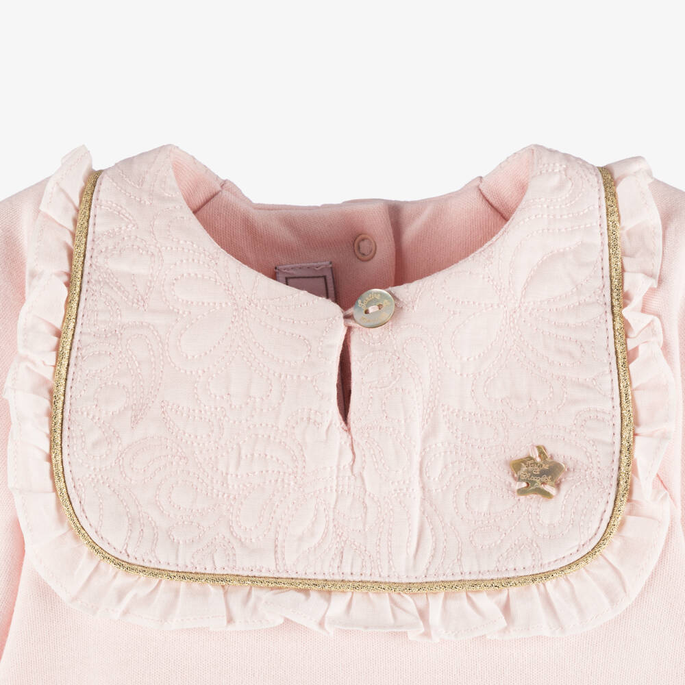 Tartine et Chocolat-Girls' Rose Cotton Sleeper Suit | Childrensalon Outlet