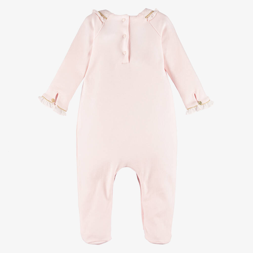 Tartine et Chocolat-Girls' Rose Cotton Sleeper Suit | Childrensalon Outlet