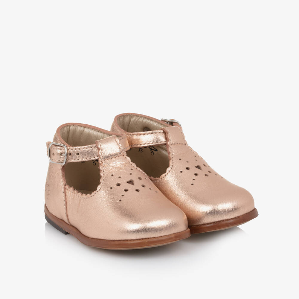 Tartine et Chocolat-Girls Rose Gold Walking Shoes | Childrensalon Outlet