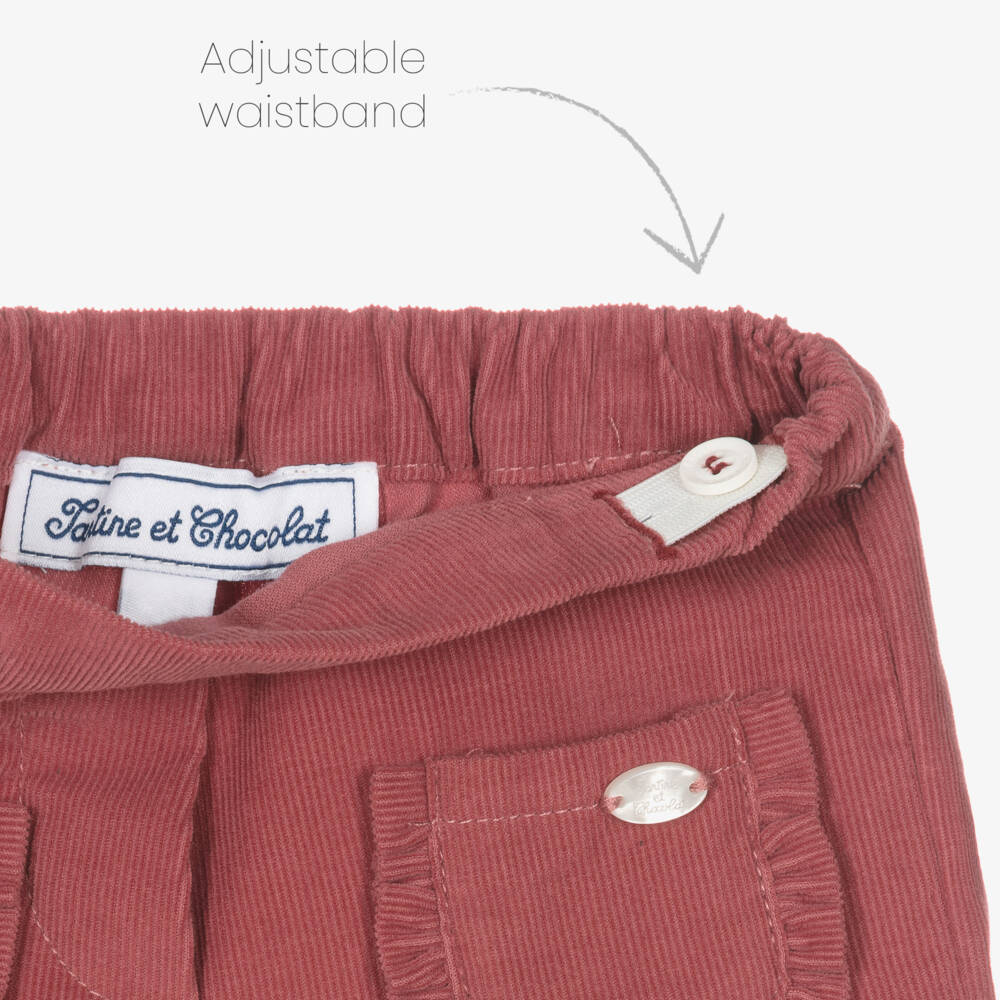 Tartine et Chocolat-Girls Rose Needlecord Cotton Trousers | Childrensalon Outlet