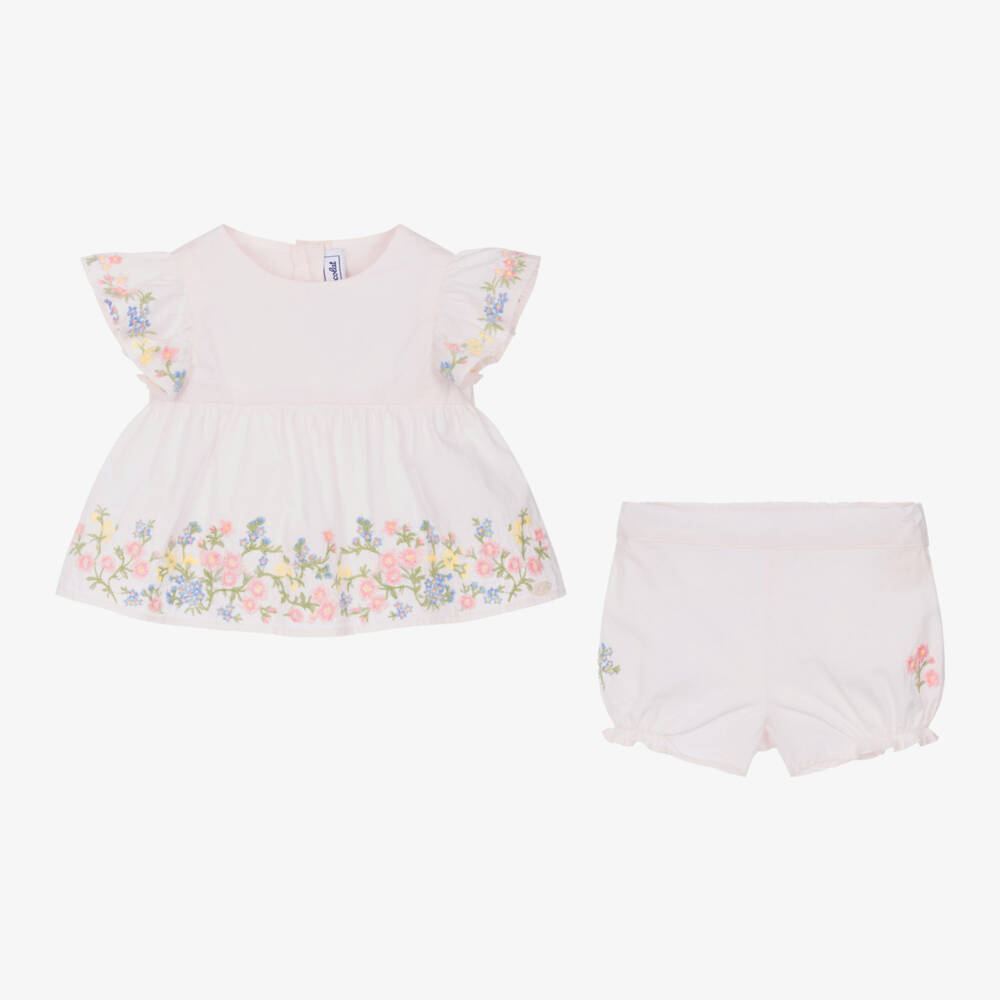 Tartine et Chocolat-Girls Rosy Cotton Blossom Ensemble | Childrensalon Outlet