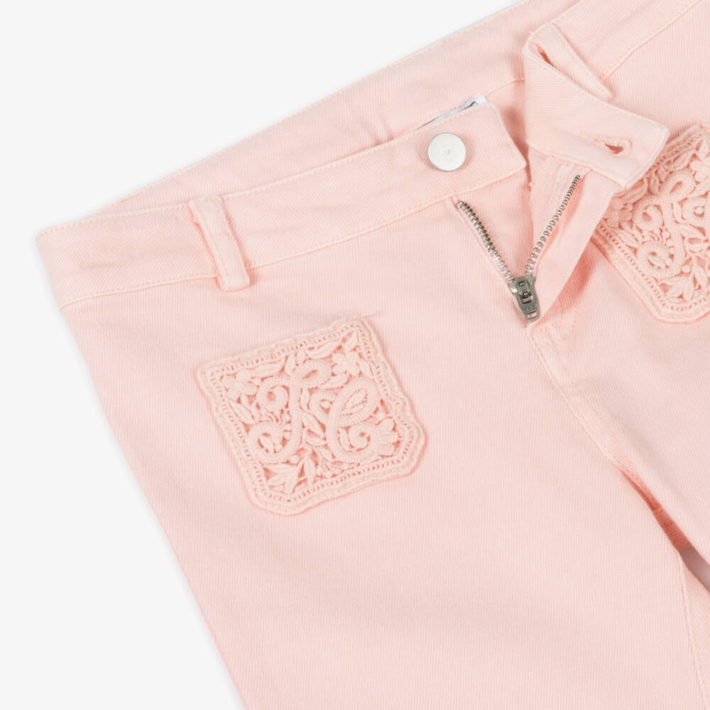 Tartine et Chocolat-بنطلون جينز وردي مزين بشعار للبنات | Childrensalon Outlet
