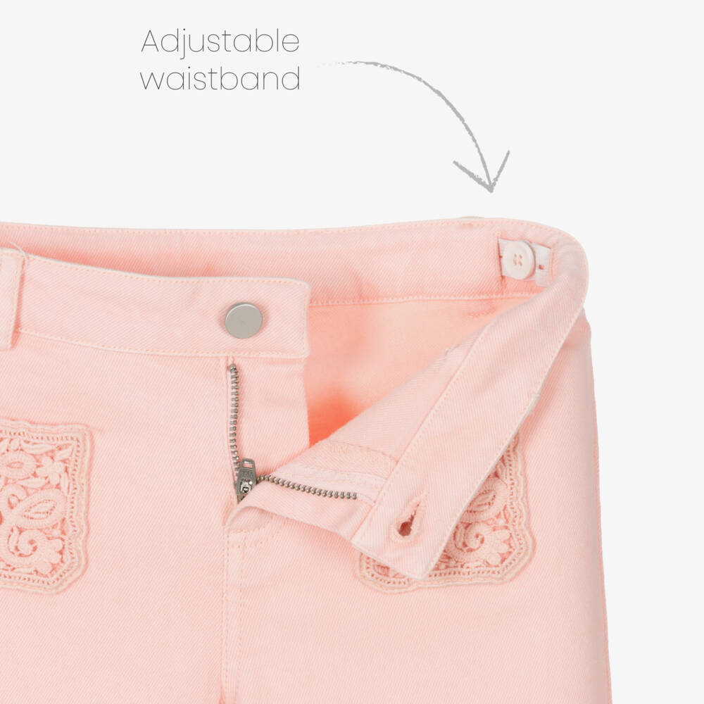 Tartine et Chocolat-بنطلون جينز وردي مزين بشعار للبنات | Childrensalon Outlet