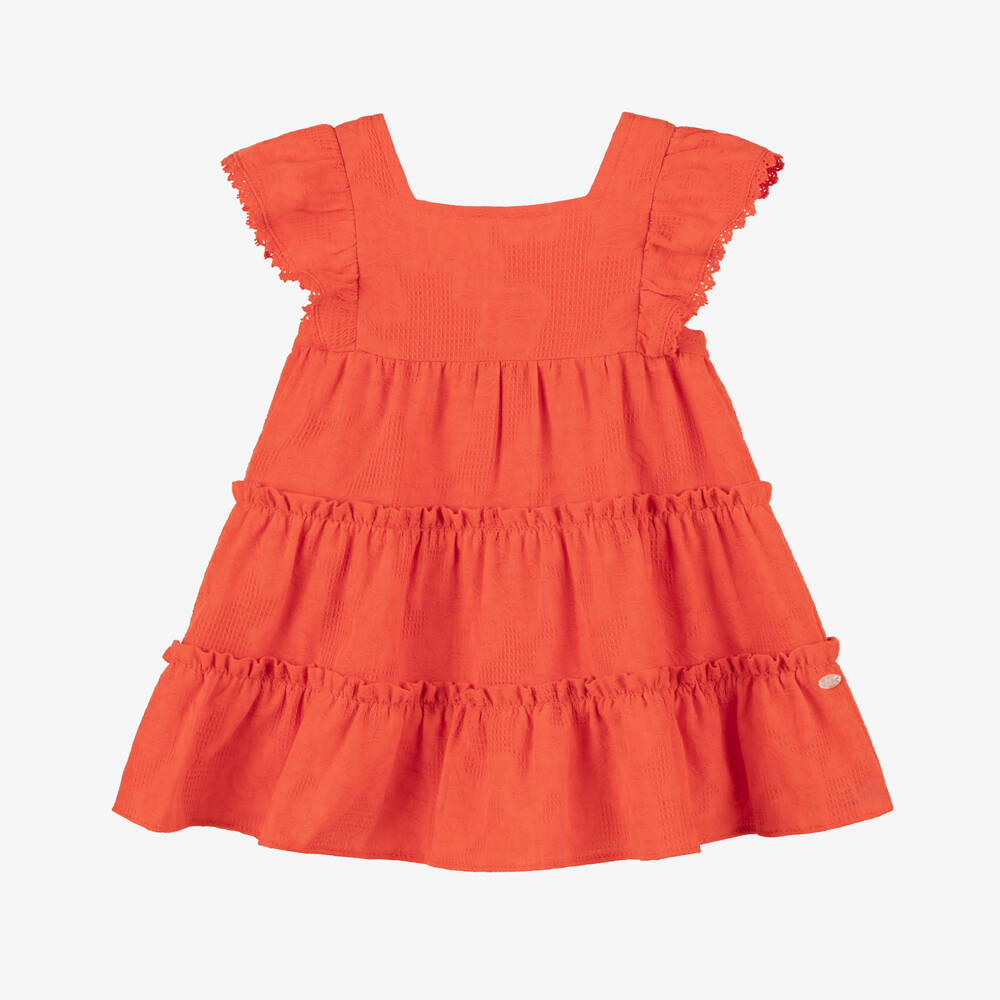 Tartine et Chocolat-Girls Scarlet Ruffle Delight Dress | Childrensalon Outlet