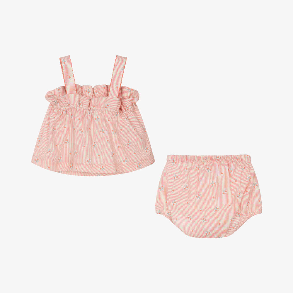 Tartine et Chocolat-Girls Scarlet Stripe Bow Ensemble | Childrensalon Outlet