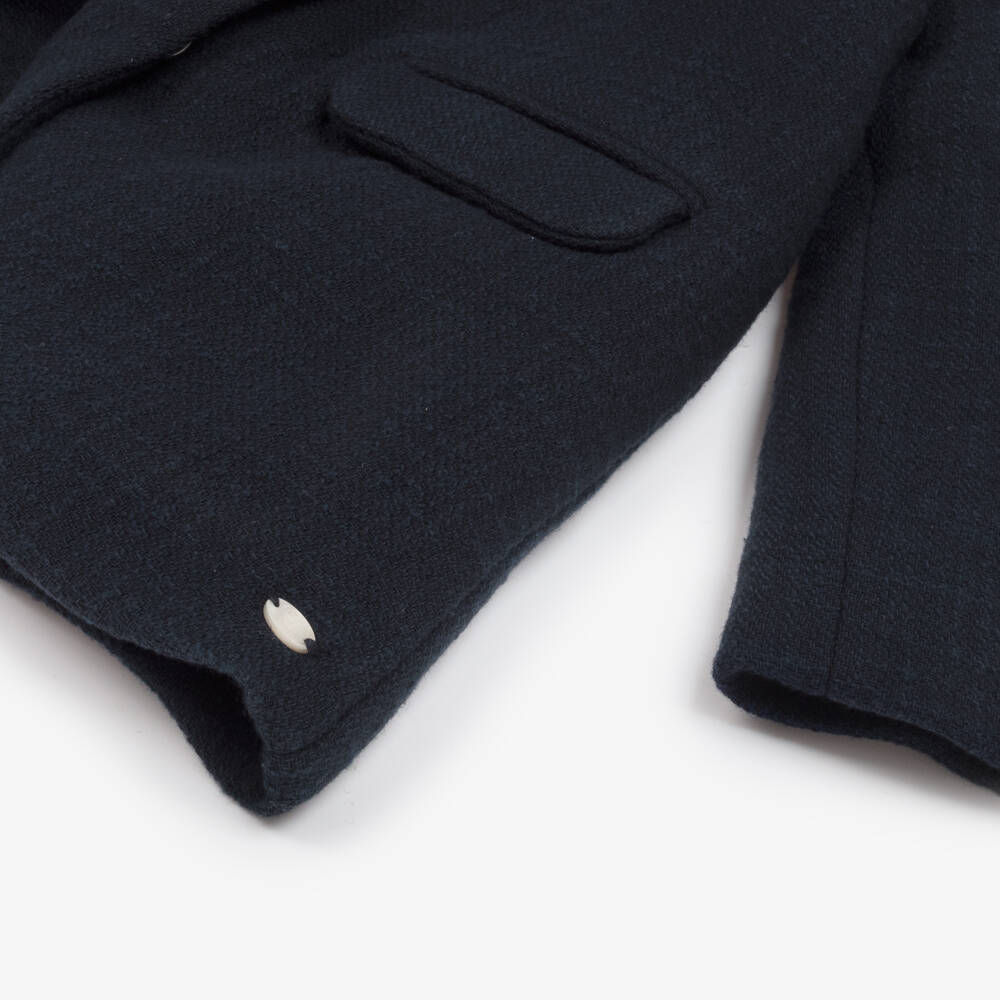 Tartine et Chocolat-Girls Smart Navy Wool Coat | Childrensalon Outlet