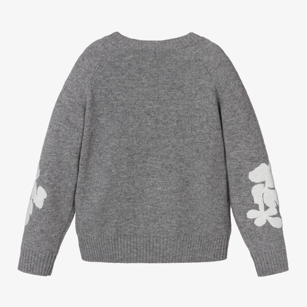 Tartine et Chocolat-Girls Soft Knit Grey Sweater | Childrensalon Outlet