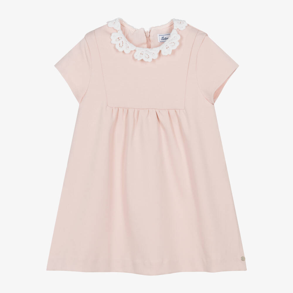 Tartine et Chocolat-Girls Soft Pink Lace Dress | Childrensalon Outlet