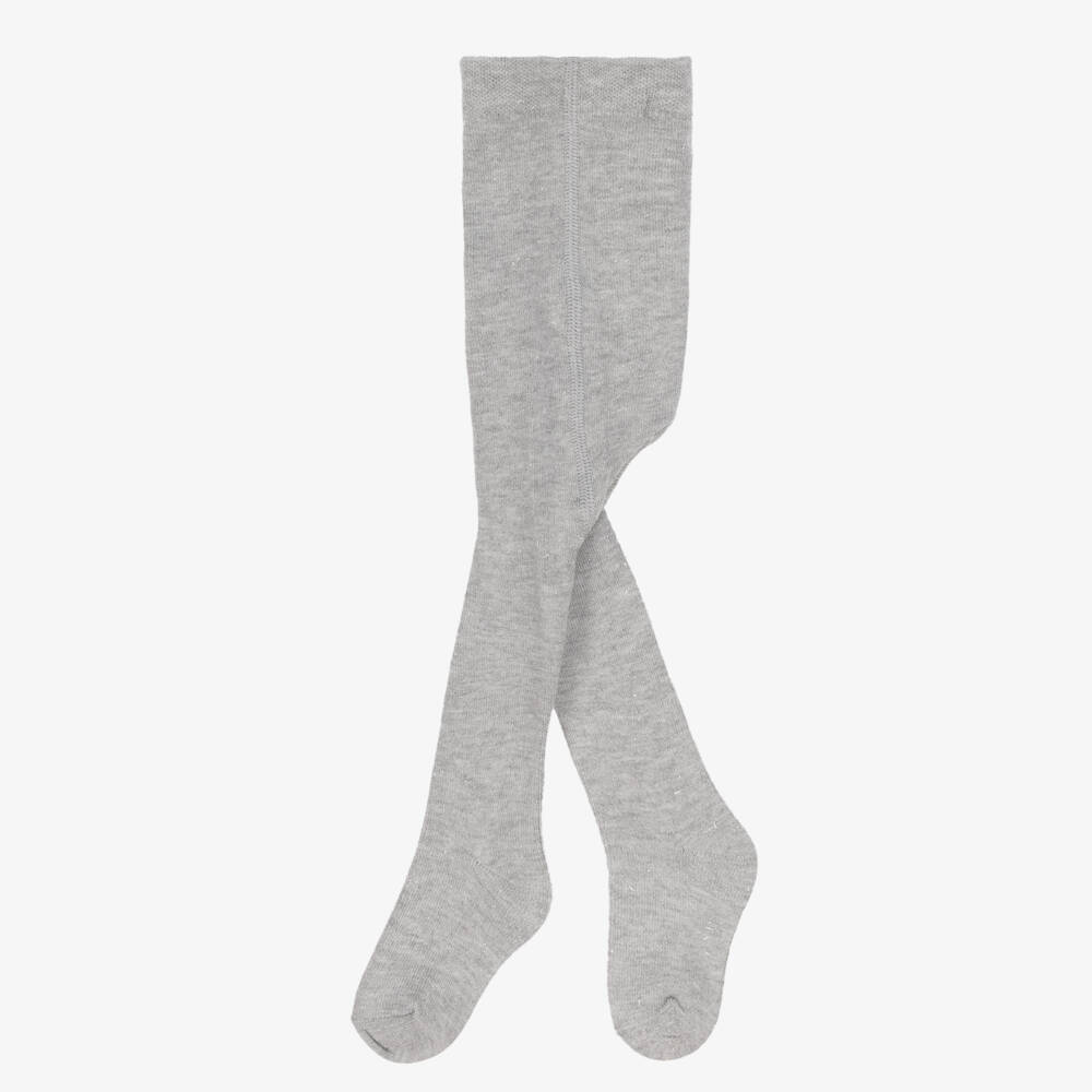 Tartine et Chocolat-Girls Sparkly Grey Knit Tights | Childrensalon Outlet