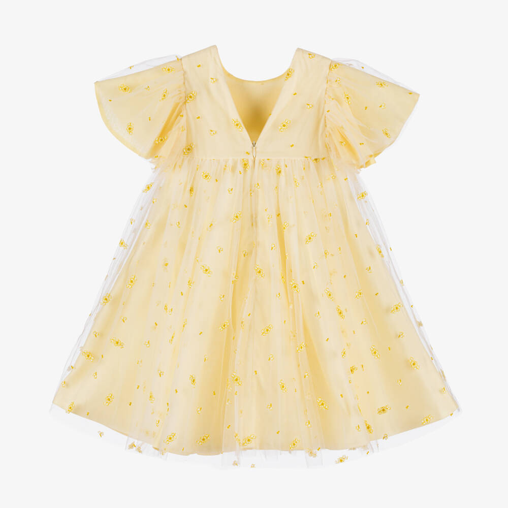 Tartine et Chocolat-Girls Sunshine Tulle Gown with Embroidery | Childrensalon Outlet
