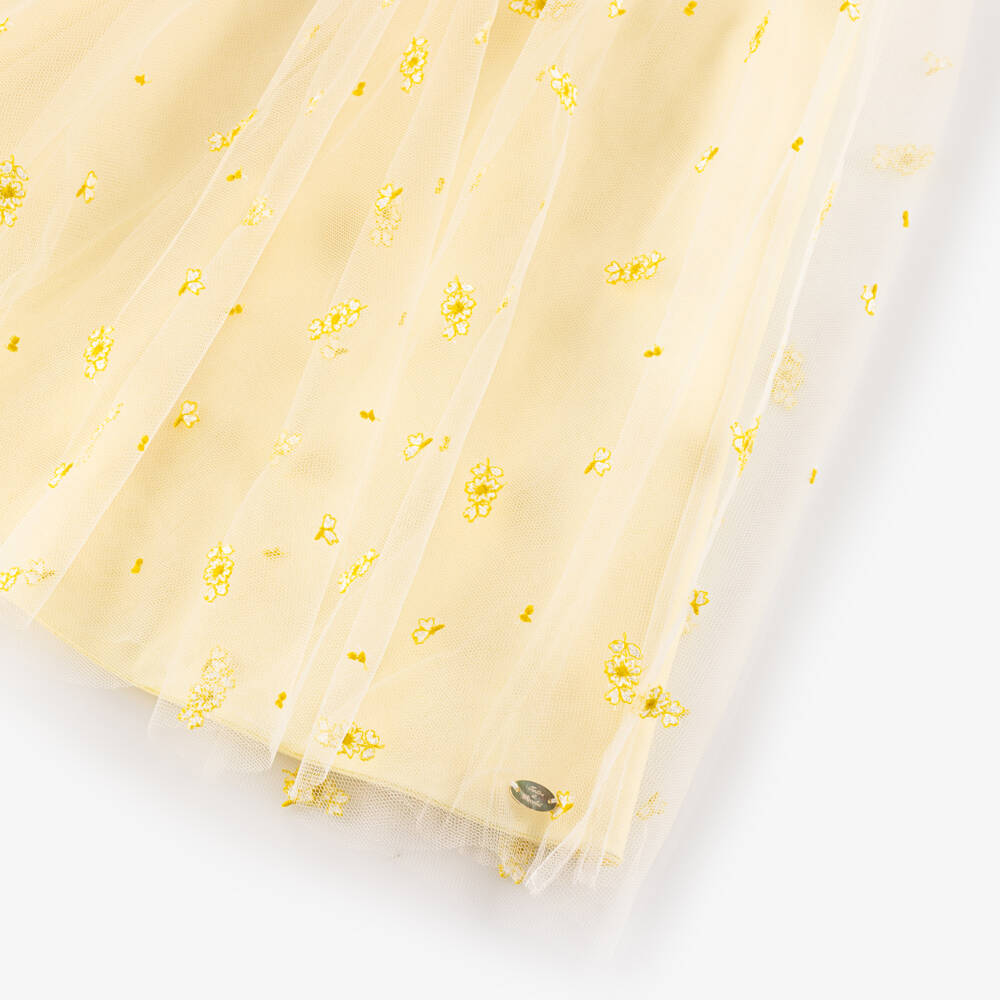 Tartine et Chocolat-Girls Sunshine Tulle Gown with Embroidery | Childrensalon Outlet