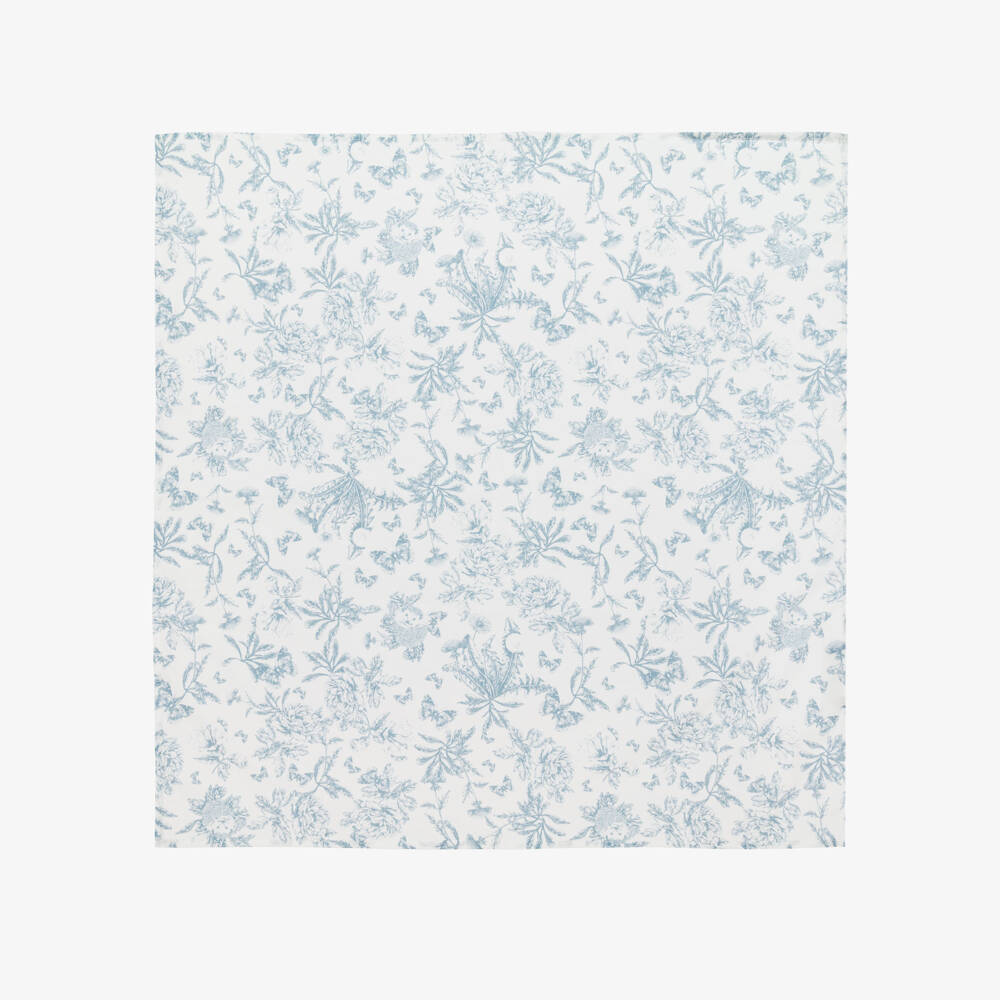 Tartine et Chocolat-Girls Toile De Jouy Blue Scarf | Childrensalon Outlet