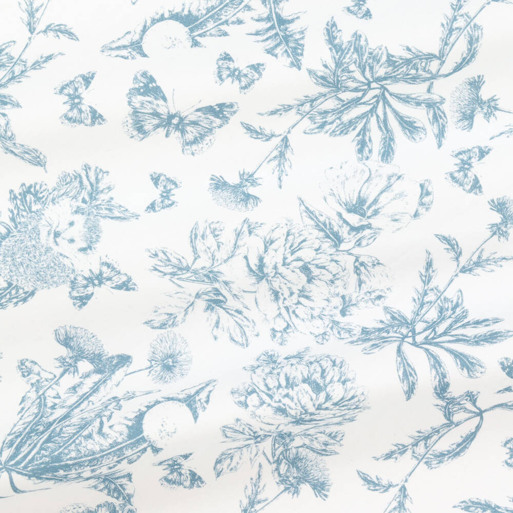 Tartine et Chocolat-Girls Toile De Jouy Blue Scarf | Childrensalon Outlet