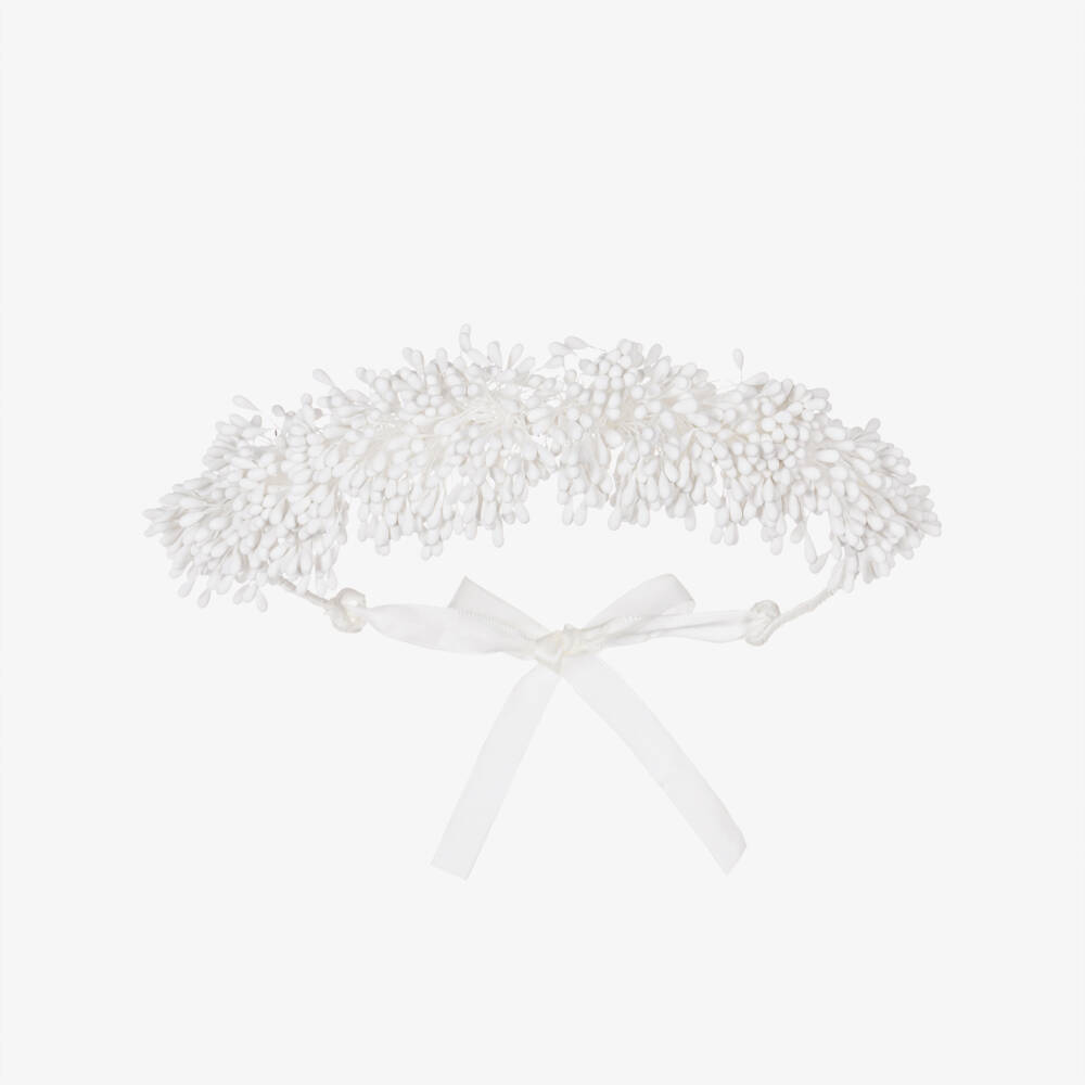 Tartine et Chocolat-Girls White Beaded Headband | Childrensalon Outlet