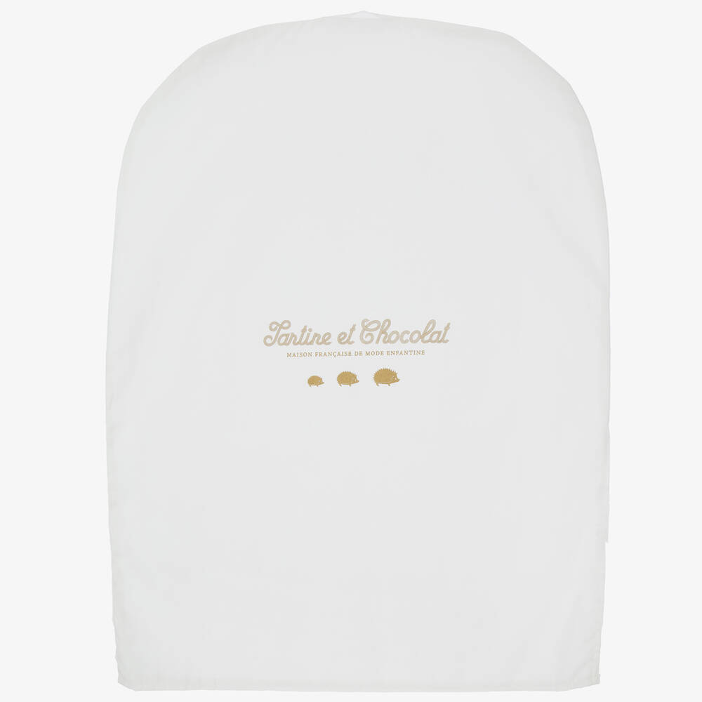 Tartine et Chocolat-فستان قطن جيرسي لون أبيض بطبعة ورود | Childrensalon Outlet