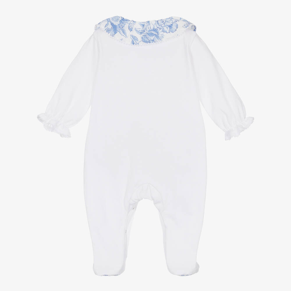 Tartine et Chocolat-Girls White Cotton Liberty Print Babygrow | Childrensalon Outlet