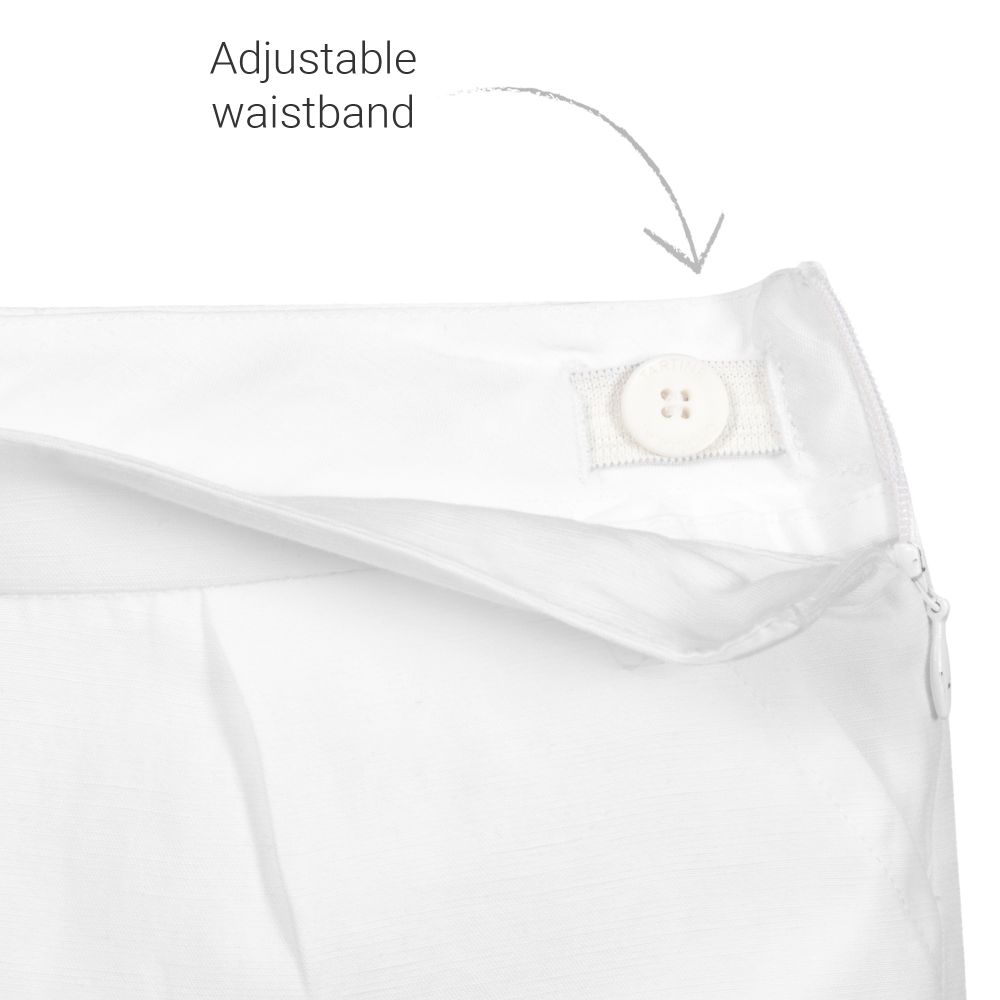 Tartine et Chocolat-Girls White Linen Shorts | Childrensalon Outlet