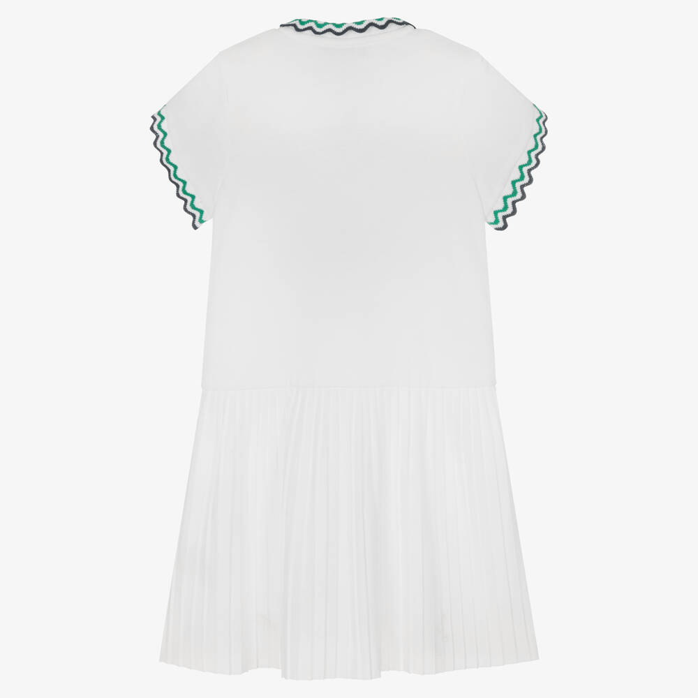 Tartine et Chocolat-Белое теннисное платье из хлопка пике | Childrensalon Outlet