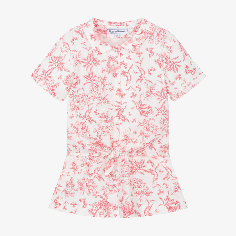 Tartine et Chocolat-Комплект из красного и белого хлопка для девочек | Childrensalon Outlet