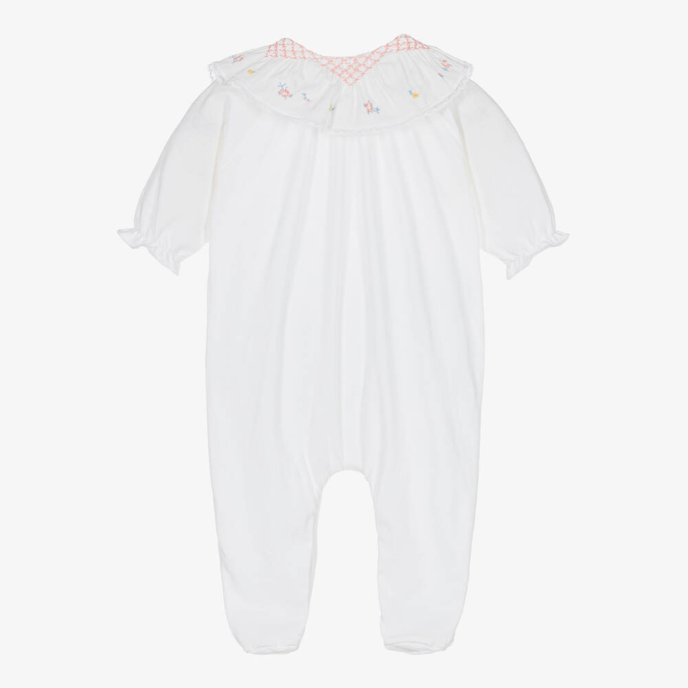 Tartine et Chocolat-Белый комбинезон со сборками на воротнике | Childrensalon Outlet