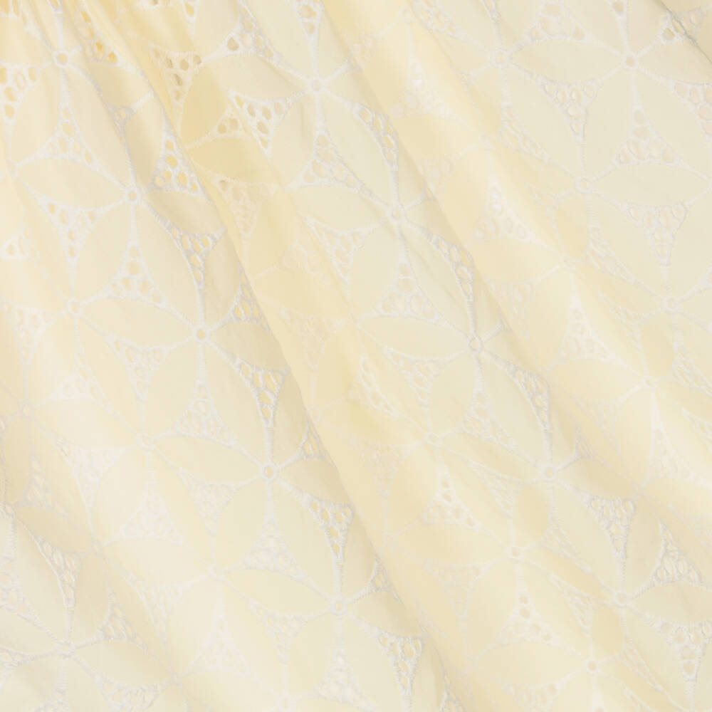 Tartine et Chocolat-Желтое платье с вышивкой английской гладью | Childrensalon Outlet