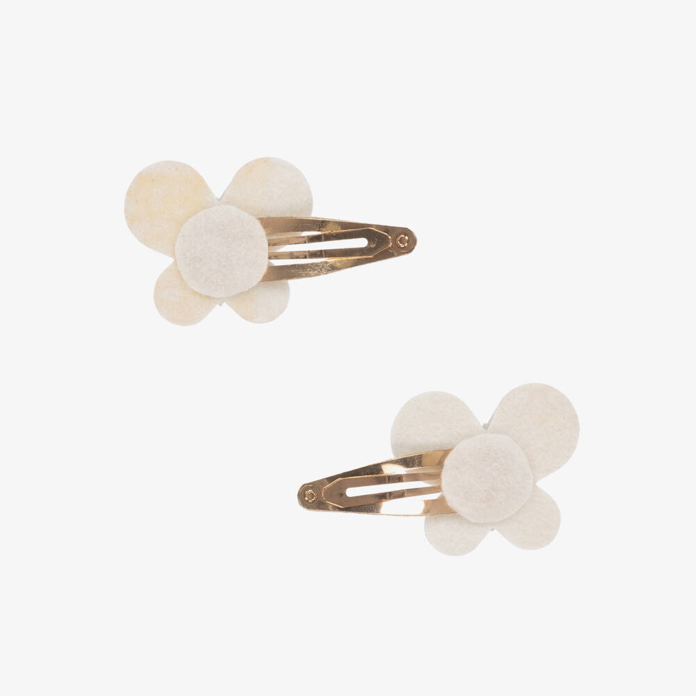 Tartine et Chocolat-Gold Shimmer Butterfly Clips Set | Childrensalon Outlet