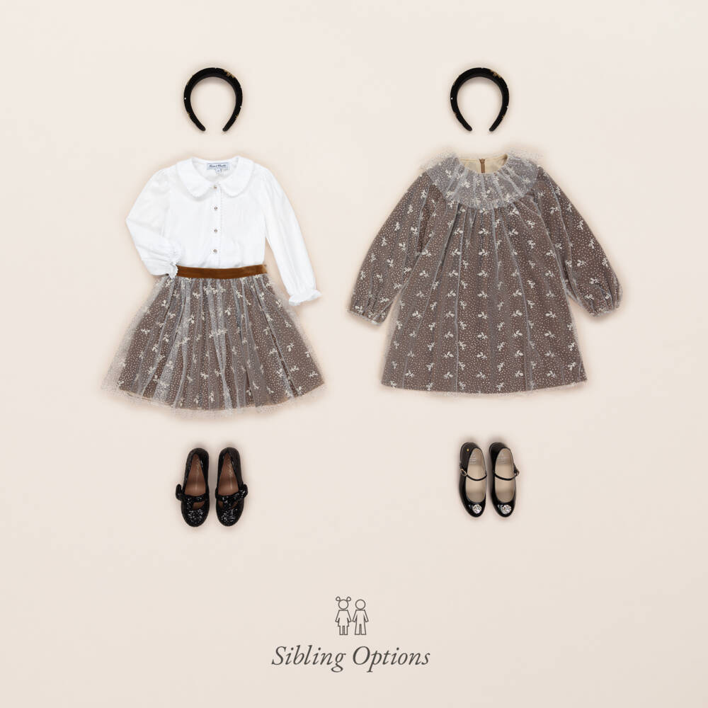 Tartine et Chocolat-Gold Tuelle Dress | Childrensalon Outlet